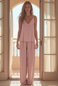 Vivisence Pyjama Set Femme Viscose Bretelles Fines Coupe Ample Confort Nuit 2046,