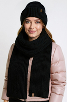 Vivisence Femme Bonnet Hiver Laine Merinos Confort Ajuste Chaleur Quotidienne, noir