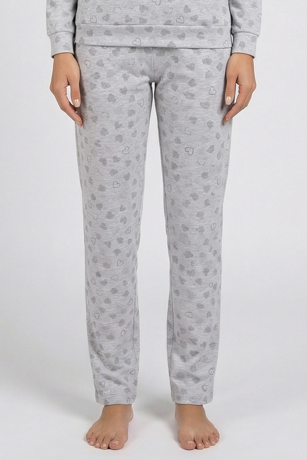 Vivisence Pyjama Deux pièces pour Femme Coton Manches Longues 2023, gris