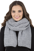 Vivisence Knitted Classic Scarf For Women Soft And Warm Everyday Look 7016S, light grey