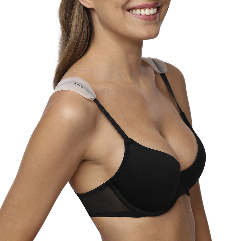 Vivisence smooth silicone bra strap cushion set 8001, White