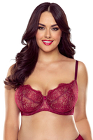 Vivisence Soutien Gorge Femme Dentelle À Armatures Confort Naturel Et Maintien, bordeaux