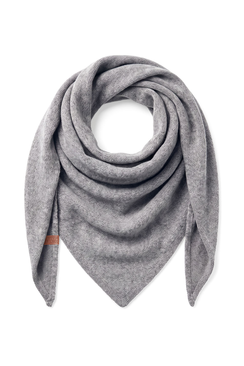 Vivisence Women's triangular knitted scarf easy to style, grey
