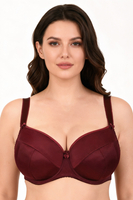 Vivisence Soft Bra Adjustable Straps Raises and Rounds the Breasts 1085, burgundy