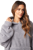 Vivisence Sweat à Capuche Couverture et Chaussettes Poche Frontale Couverture Oversize Chaud et Confortable Tissu Ultra Doux Idéal Pour l’Hiver et Comme Cadeau Cosy, gris