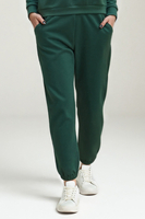 Vivisence Women's Sweatpants Relaxed Fit Lounge Soft Cotton Blend Joggers With Ribbed Cuffs Elastic Waist And Pockets For Everyday Casual Or Homewear Look 9104, Green