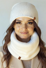 Vivisence Damen Mütze Mit Merinowolle Sanft Zur Haut Für Winterkomfort, ecru