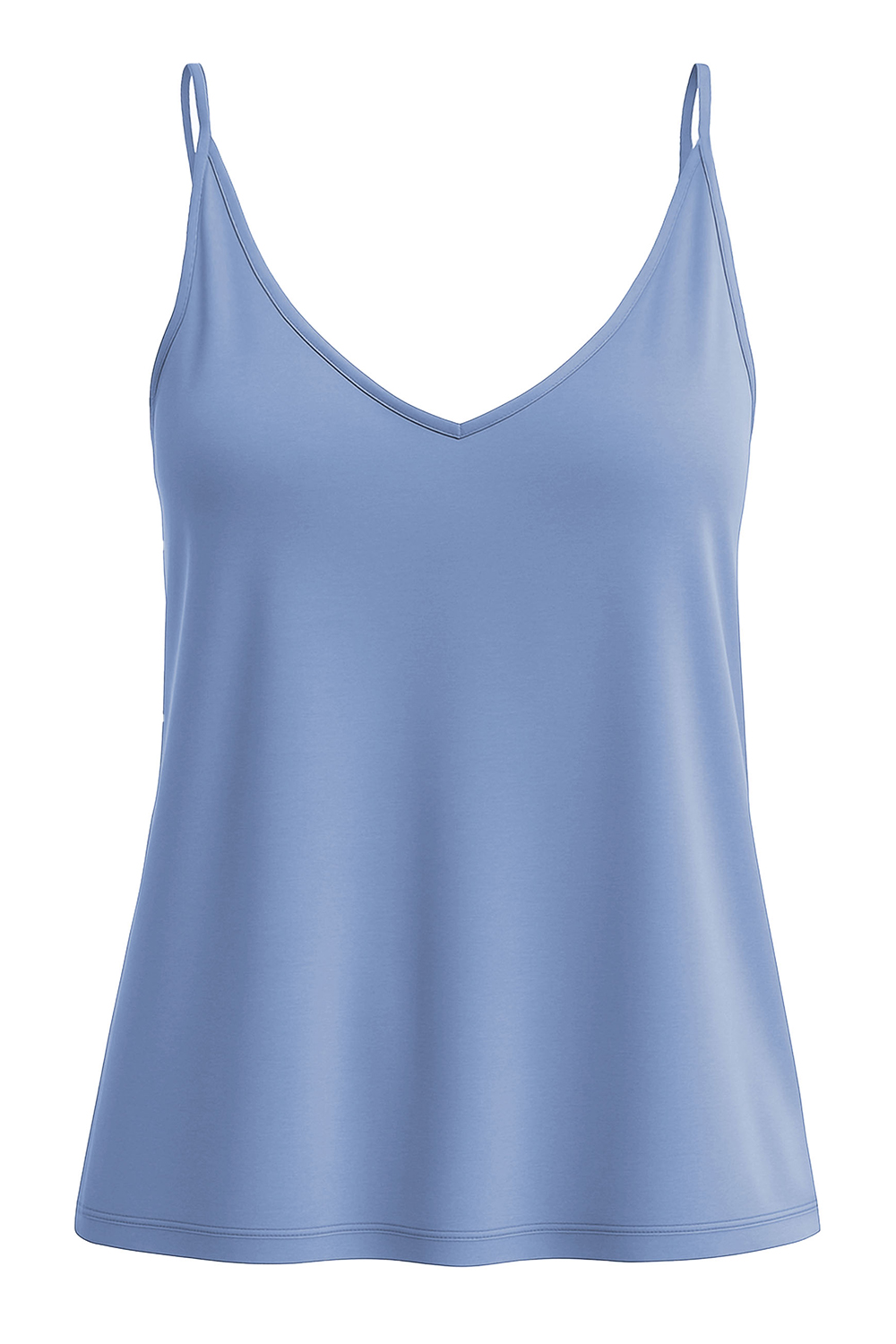 Vivisence Women's Pyjamas Top Viscose Shoulder Straps V-Neck 2200, Blue