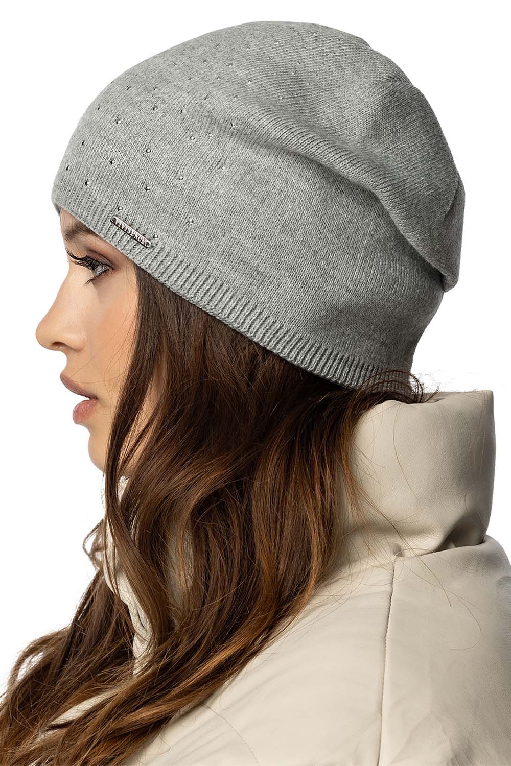 Vivisence Bonnet Femme Classique Tricoté En Fil Chaud Et Confortable 7013, gris clair