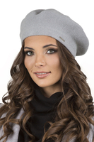 Vivisence Elegant Women's Winter Beret And Scarf Set Made Of Warm Thick And Soft Fabric With Wool Blend For Ladies Ideal For Cold Winter And Autumn Days, light grey