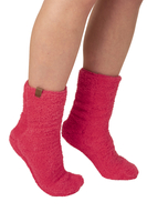 Vivisence Damen Deckenpullover Mit Socken Warm Flauschig One Size Geschenk 5028Kmpl, Himbeerfarbe