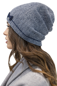 Vivisence Bonnet Femme Hiver Tricoté Avec Laine Chaud Et Élégant 7003, bleu foncé