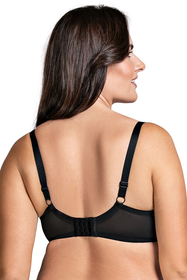 Vivisence Soutien-Gorge Semi-Rembourré Élégant Dentelle Florale Bretelles Réglables Maintien Optimal Sans Baleines Latérales Idéal Comme Cadeau, noir