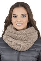 Vivisence Knitted Loop Scarf Double Folded Warm Ideal For Winter 7103, beige