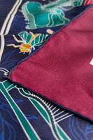 Vivisence Women Silk Scarf Pure Silk Square Hand Rolled Edges Versatile Style, navy blue/burgundy