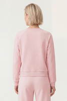 Vivisence Women Crewneck Sweatshirt Soft Knit Pullover Everyday Comfort, pink