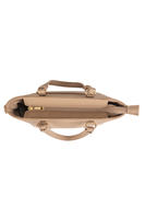 Vivisence Damen Schultertasche mit Reißverschluss Verstellbarer Riemen, Beige