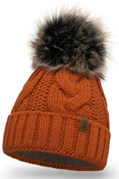 VIVISENCE Wintermütze mit Bommel Damen Warmes Ideal Für Kalte Wintertage 7014, orange