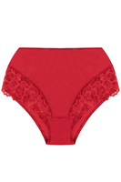 Vivisence culotte féminine classique taille haute avec dentelle 4008, rouge