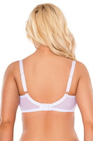 Vivisence Underwired Bra Lace Semi Padded Bra Half-Padded Cups Floral Lace Details Adjustable Straps Side Seam Boning Perfect for Elegant Gift, white