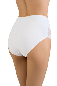 Vivisence Dame Slip Unterhose Spitze Bund Gummispitze Unterwäsche klassisch  4008, weiß