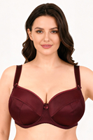 Vivisence Soutien Gorge avec Bœuds Décoratifs Soulève et Arrondit les Seins 1085, bordeaux