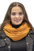 Vivisence Loop Scarf For Women Fashionable Cozy Double Layer Warm Yarn 7019S, honey