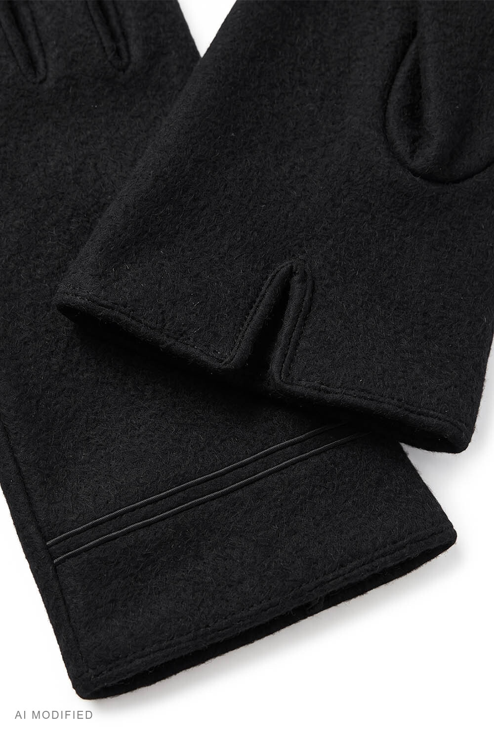 Vivisence Herren Strickhandschuhe mit Wolle, klassischer Schnitt, schwarz