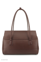 Vivisence Shoulder Bag Women Polyurethane, 3-Compartment Handbag for Daily, dark brown