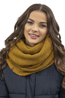 Vivisence Écharpe Tube Tricotée Femme Chaude Et Confortable Pour L’Hiver 7103, jaune foncé