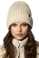 Vivisence Damen Winter Mütze Klassischen Beanie Strickmütze Stil Perfekte Passform Strickbündchen Warmem Rippengarn Ideal Für Kalte Wintertage Winter Herbst Modell 70104, ecru