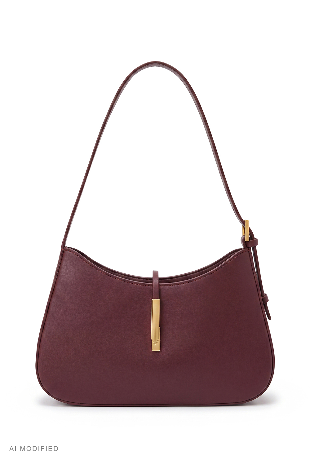 Vivisence T0046 Shoulder Bag Women's Baguette 100% Polyurethane Handbag, maroon
