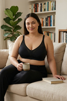 Vivisence Soutien Gorge Sans Armatures Femme Fermeture Devant Confort Maintien, noir