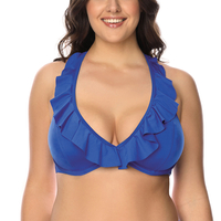 Vivisence Bikini Oberteil Damen Weiche Cups Mit Bügel Betont Dekollete, blau