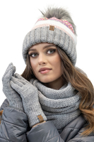 Vivisence Bonnet À Pompon Femme En Fil Chaud Effet Antistatique Pour L’Hiver 7099, gris