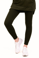 Vivisence Damen Leggings Rippstrick Baumwolle Elastisch Komfort Den Ganzen Tag, Grün