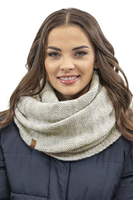 Vivisence Knitted Loop Scarf Double Folded Warm Ideal For Winter 7103, beige melange
