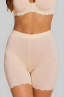 Vivisence Damen Shapewear Unterhose Silikonbund Hoher Bund Anti Reibung 4103, Beige