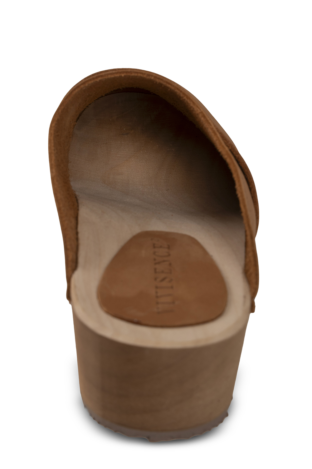 Vivisence Women’s Nubuck Clogs, Wooden Sole, Closed Toe Slip On Shoes with Heel, Comfortable Everyday Wear, light brown