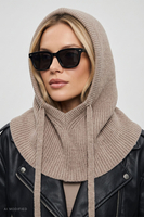 Vivisence Damen Kapuze Bindung Verstellbar Vollständiger Kopfschutz, beige