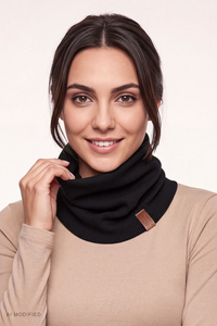 Vivisence Damen Schlauchschal Tube aus Bio-Baumwolle, schwarz