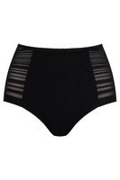 Vivisence Dame Slip Hoher Bund Klassisch Glatt Netz Voll Unterhose 4014, schwarz