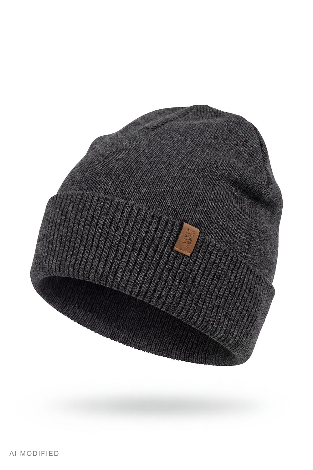 Vivisence Herren Mütze Merinowolle klassisch Beanie Winter, dunkelgrau