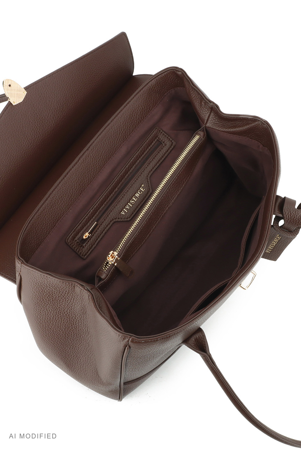Vivisence Umhängetasche Damen Polyurethan Schultertasche Alltag Arbeit, dunkelbraun