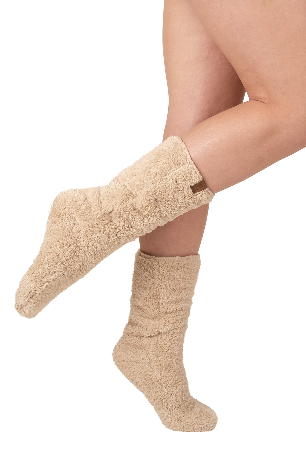 Vivisence Blanket Hoodie and Socks Set Warm and Cozy Wearable Blanket Sweatshirt with Large Pocket Extended Back Long Sleeves and Durable Ankle-Length Socks for Everyday Comfort, beige
