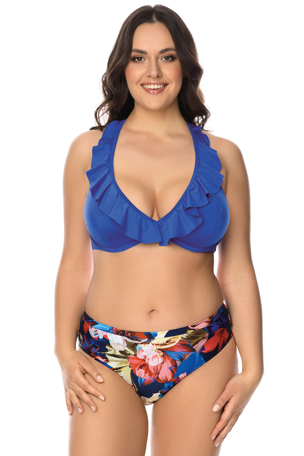 Vivisence Bikini Oberteil Damen Weiche Cups Mit Bügel Betont Dekollete, blau