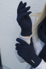 Vivisence Damen Handschuhe Winter Aus Warmem Garn Perfekt für Kalte Tage 7204, dunkelblau