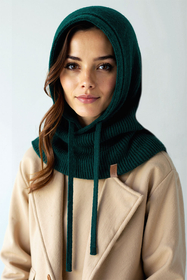 Vivisence Femme Cagoule Hiver Coton Doux Réglable Chaleur Quotidienne Confort, vert