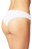 Vivisence Dame Slip Musterlos Spitze Klassisch Unterhose Unterwäsche Band Bund 4019, weiß