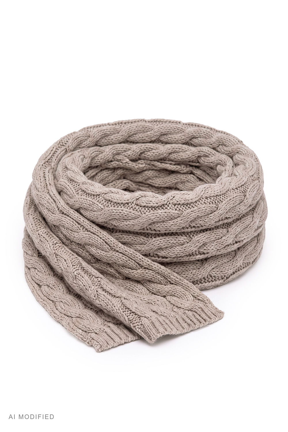 Vivisence Chunky Cable Knit Women's Scarf Merino Wool Blend Winter Accessor, beige